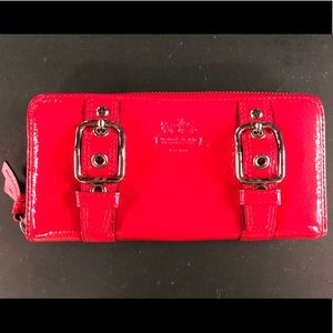 Coach Red Patent Leather Zip Wallet